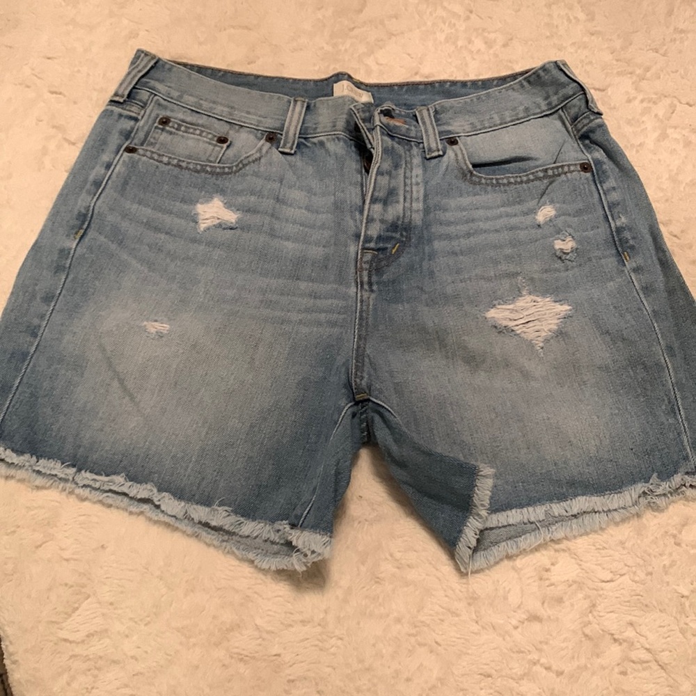 J crew distressed jean shorts 4” inseam